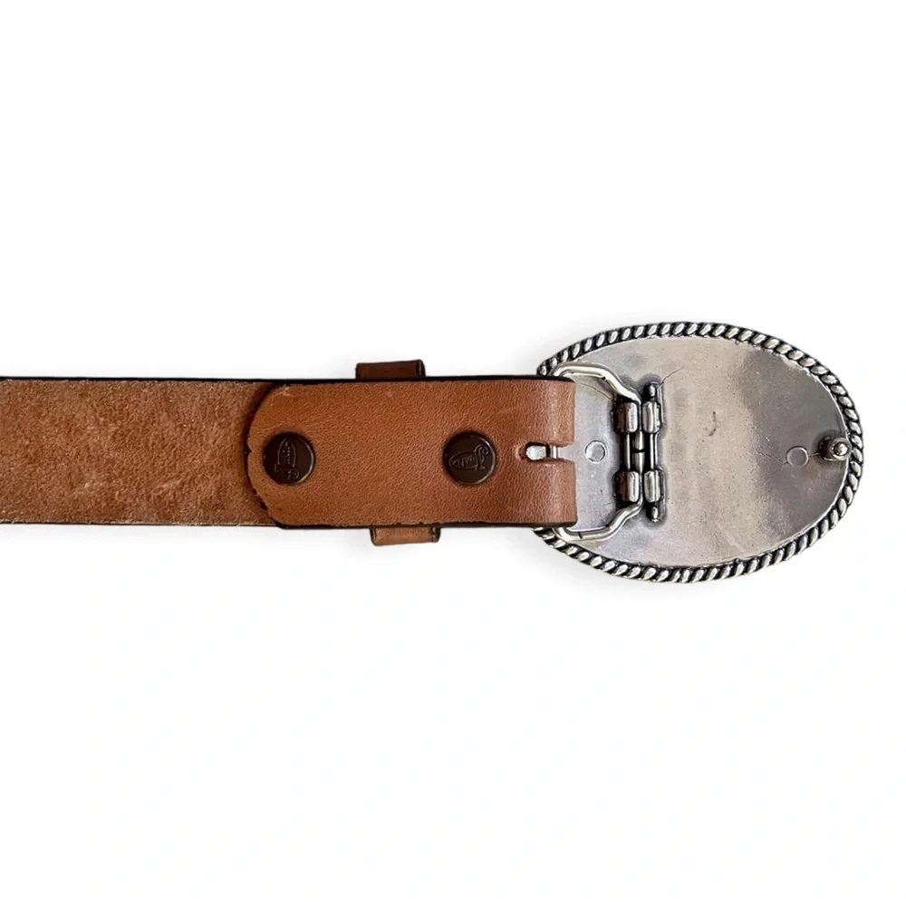 Justin® Girls The Hope Brown Belt With Oval Heart Buckle, 22,” Like New